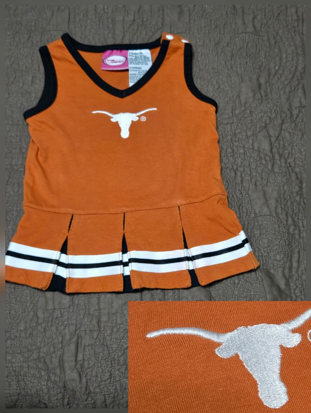 Texas Longhorns University of Texas Cheer Captain Dress, pleated, infant 3-6m